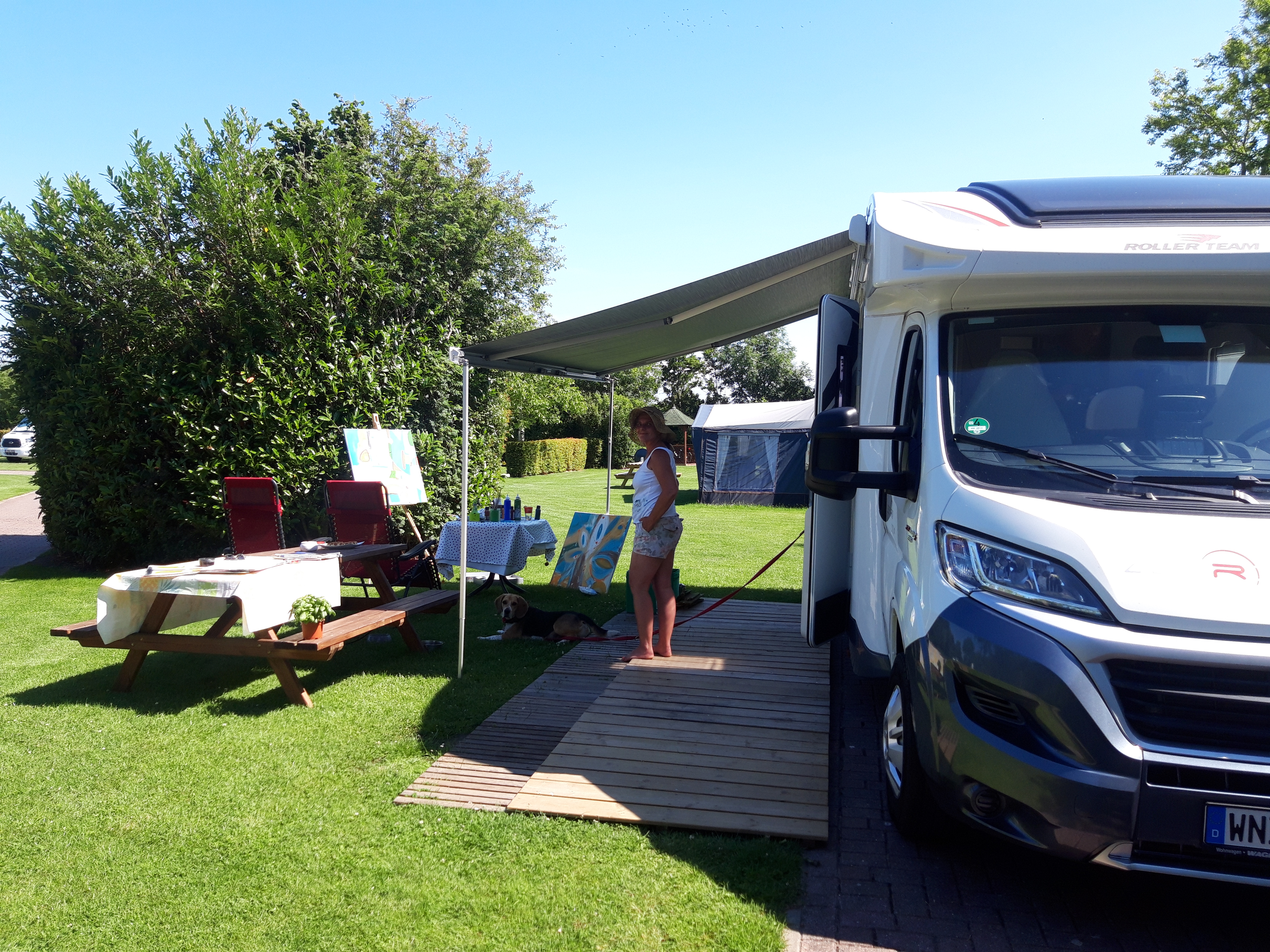 Area sosta per camper - Knokke-Heist - Verharde camperplaatsen met kunstgras - Camping Innerduyn