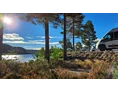Wohnmobilstellplatz: Schöne Aussicht vom Kiesplateau - Kilefjorden Camping