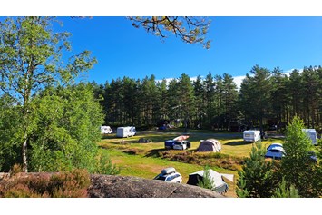 Wohnmobilstellplatz: Das große Feld, auf dem jeder seinen Platz frei wählen kann - Kilefjorden Camping