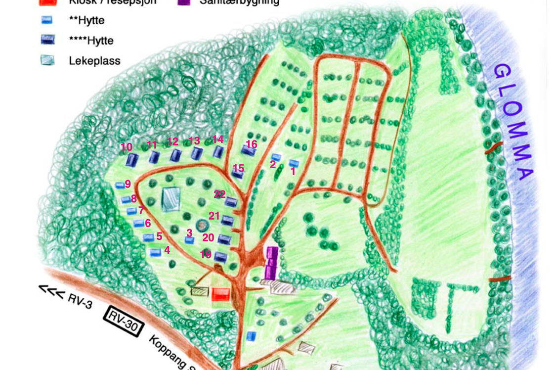 Wohnmobilstellplatz: Koppang Camping Karte - Koppang Camping og Hytteutleie