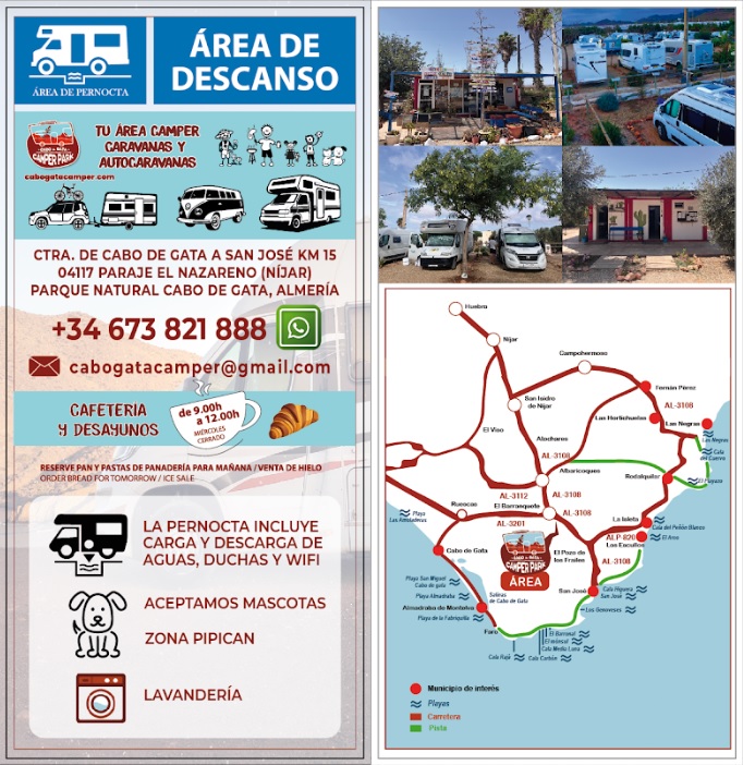 Wohnmobilstellplatz: TODOS LOS SERVICIOS PARA VEHÍCULOS CAMPERIZADOS - Cabo de Gata Camper Park