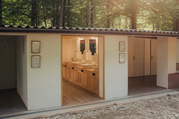 Wohnmobilstellplatz: Part of our toilete areas. - Forest Camping Mozirje