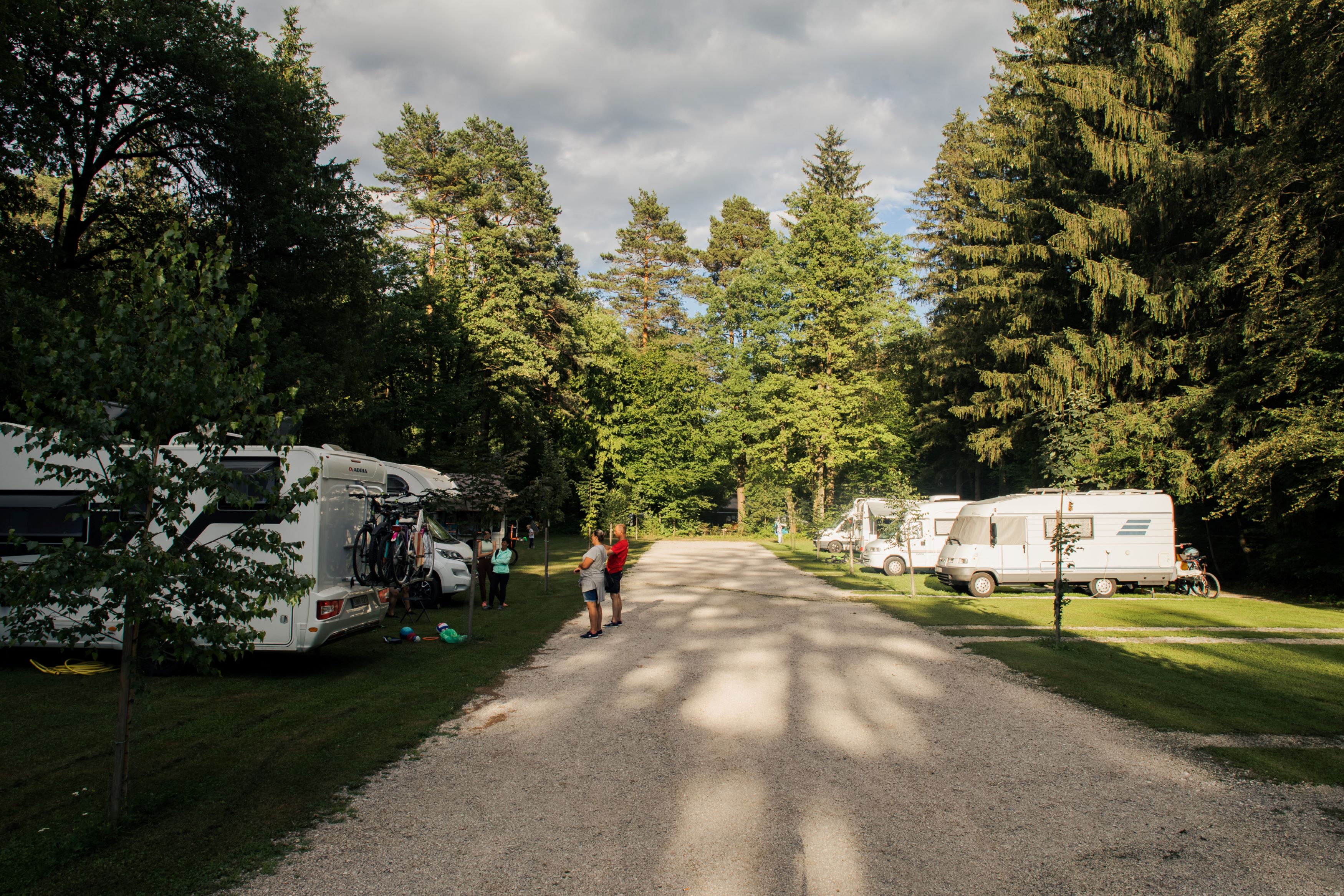 Wohnmobilstellplatz: Area for bigger campers, caravans, roof top tents - Forest Camping Mozirje