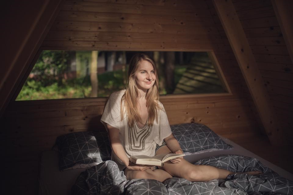 Wohnmobilstellplatz: Our wooden huts 'Forest bed' - Forest Camping Mozirje
