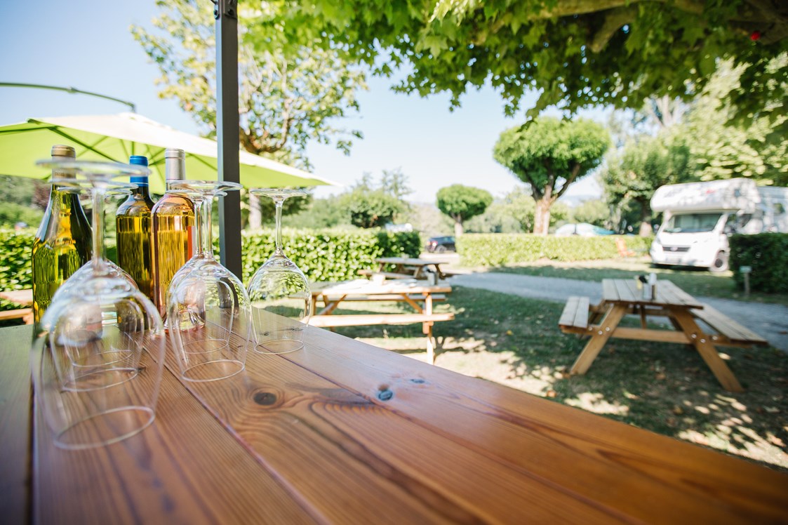 Wohnmobilstellplatz: Während der Saison gibt es jeden Freitag eine kostenlose Weinprobe an unserer Bar - Camping Côté Vercors