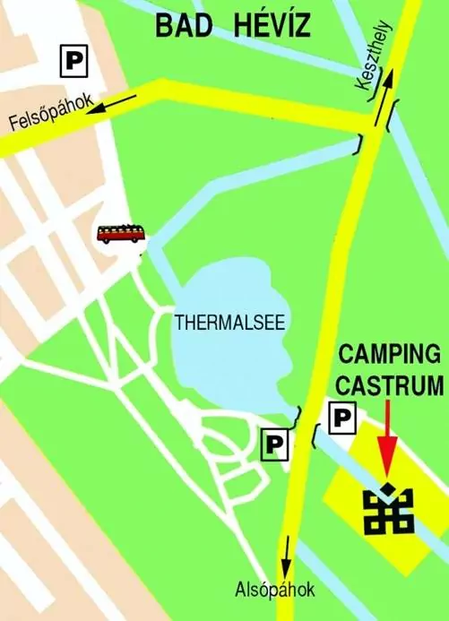 Wohnmobilstellplatz: Lage - Castrum Camping Hévíz