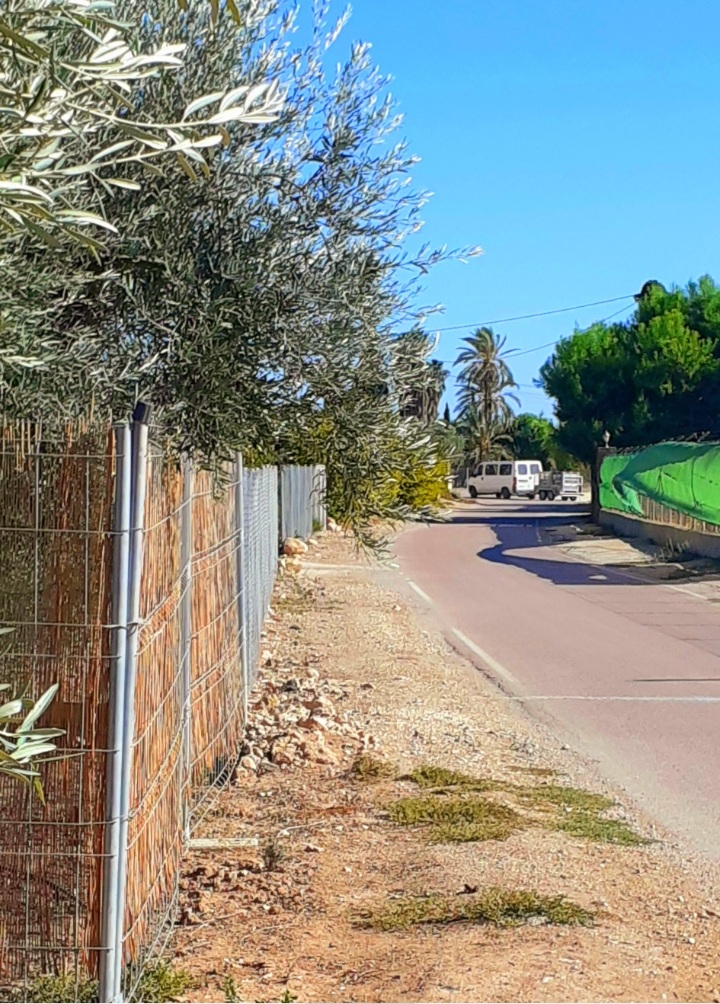 Wohnmobilstellplatz: Straße nach Santa Pola zu den Stränden.  - Campo am Mittelmeer  bei SANTA POLA