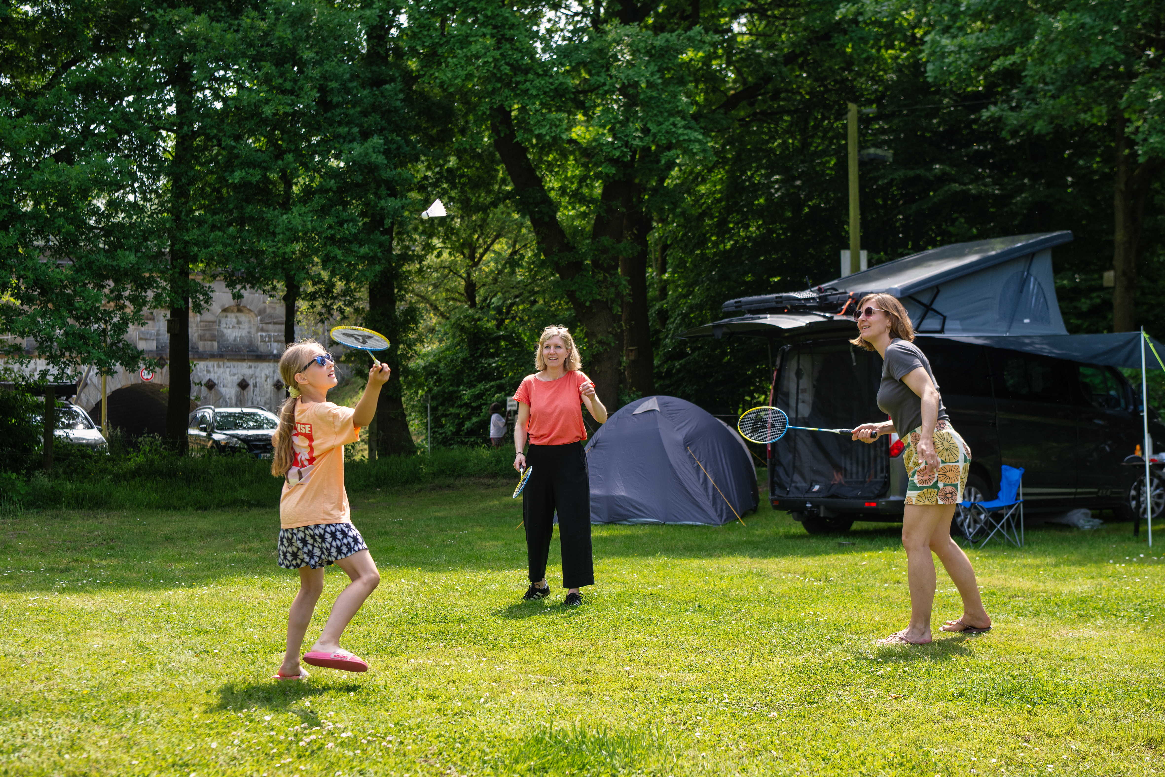 Wohnmobilstellplatz: Freizeitpark Klaukenhof - Sport auf den Touringwiesen ist möglich - Freizeitpark Klaukenhof - área, Parcelas