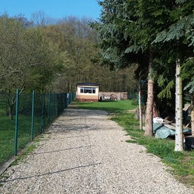 Wohnmobilstellplatz: Einfahrt - Camping Am Wald Goseck