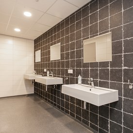 Wohnmobilstellplatz: Sanitäranlage - Waschbecken - 't Veldehof