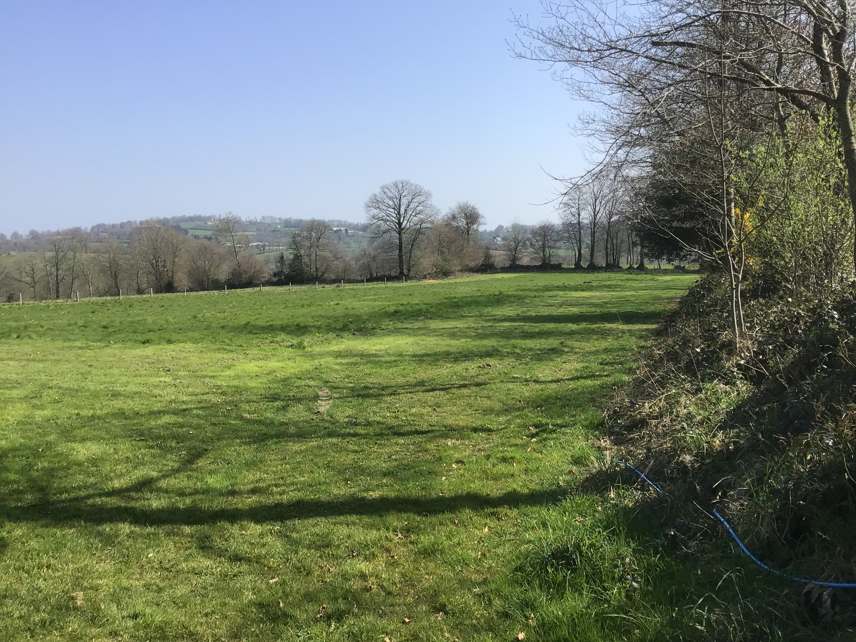 Reisemobilstellplatz - Basse Normandie - Blick vom Standplatz aus. - Normandie Bocage 65km vom Mont Saint Michel mitten im Feld mit Weitblick
