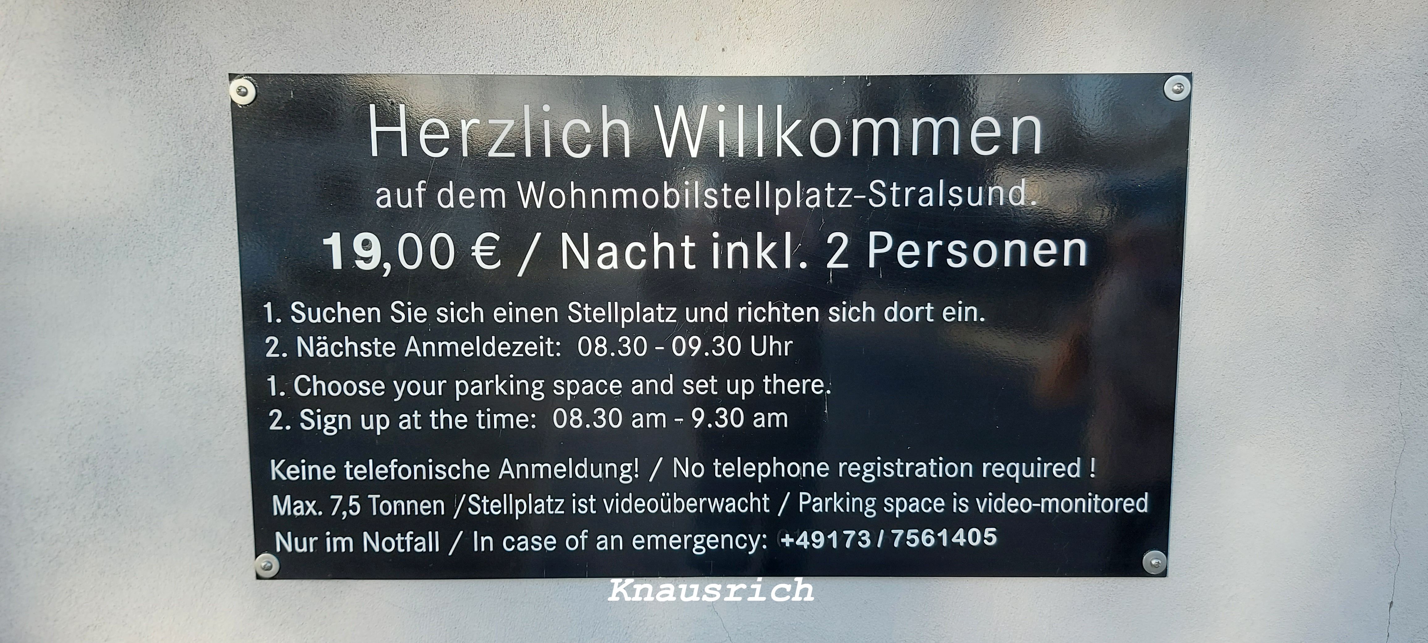 Wohnmobilstellplatz: Wohnmobilstellplatz-Stralsund