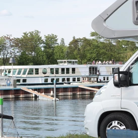 Wohnmobilstellplatz: Schöne Aussicht von unserem Stellplatz aus - Stadtmarina Brandenburg