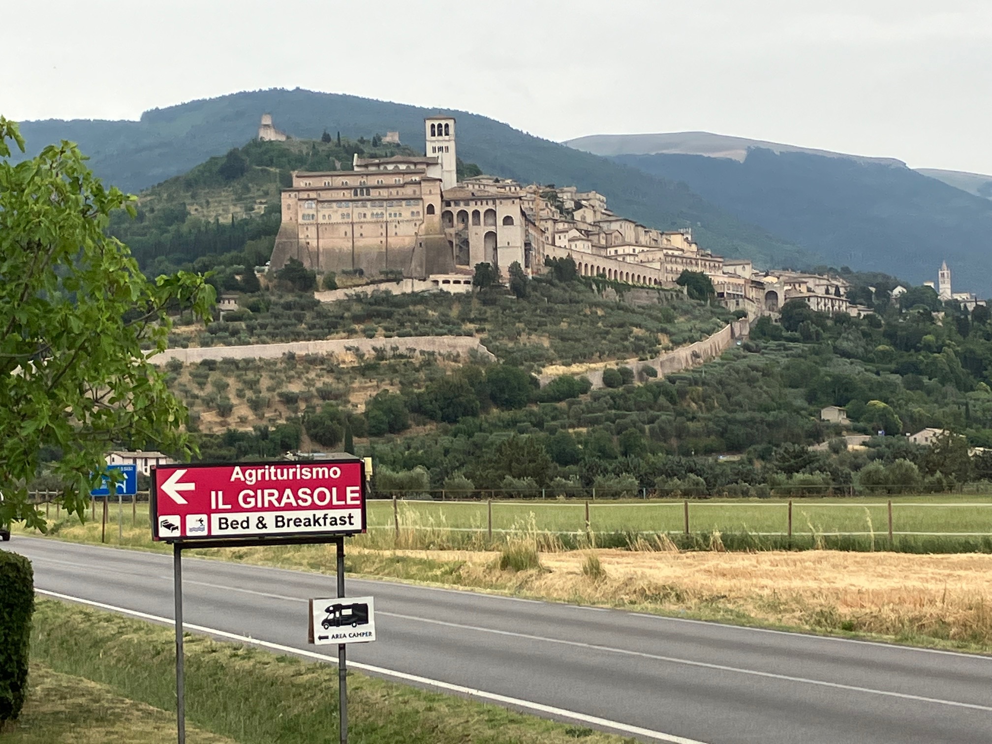 Wohnmobilstellplatz: Einfahrt von der Strasse - Agriturismo Il Girasole