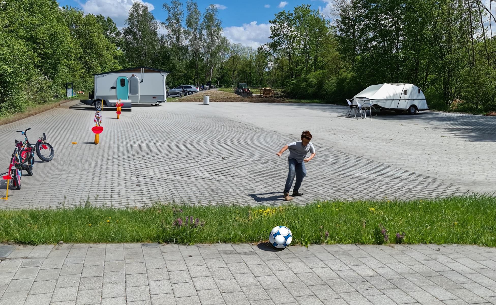 Wohnmobilstellplatz: Wohnmobilstellplatz: Viel Platz, auch für große Wohnmobile! - Jagstblick Camping
